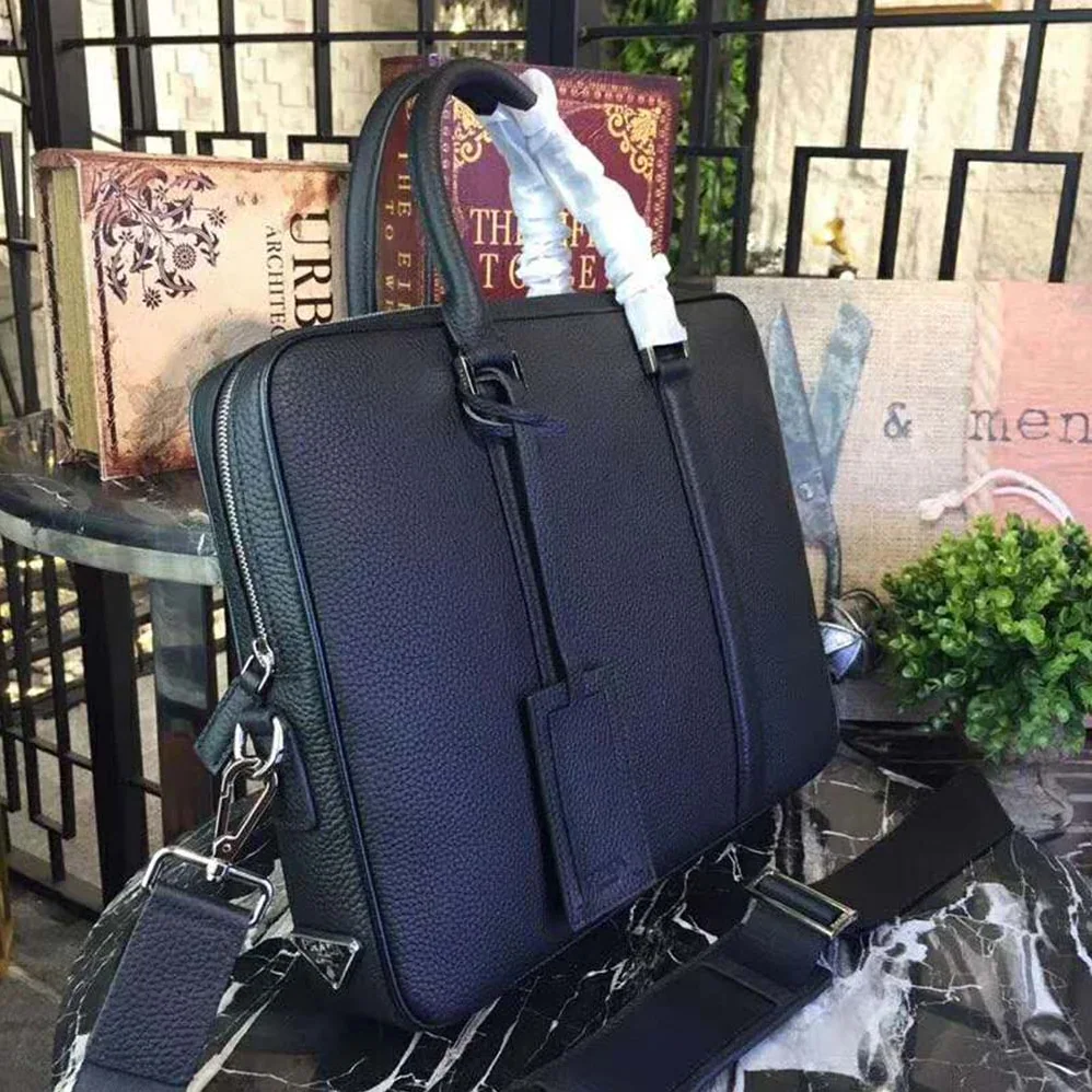 Prada Grained Calf Leather Briefcase Bag in Black for Men Prada Grained Calf Leather Briefcase Bag in Black for Men