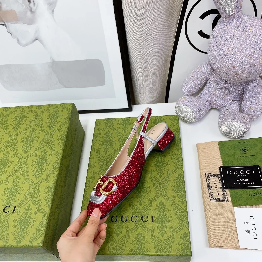 Gucci Lovelight Slingback With Horsebit Red