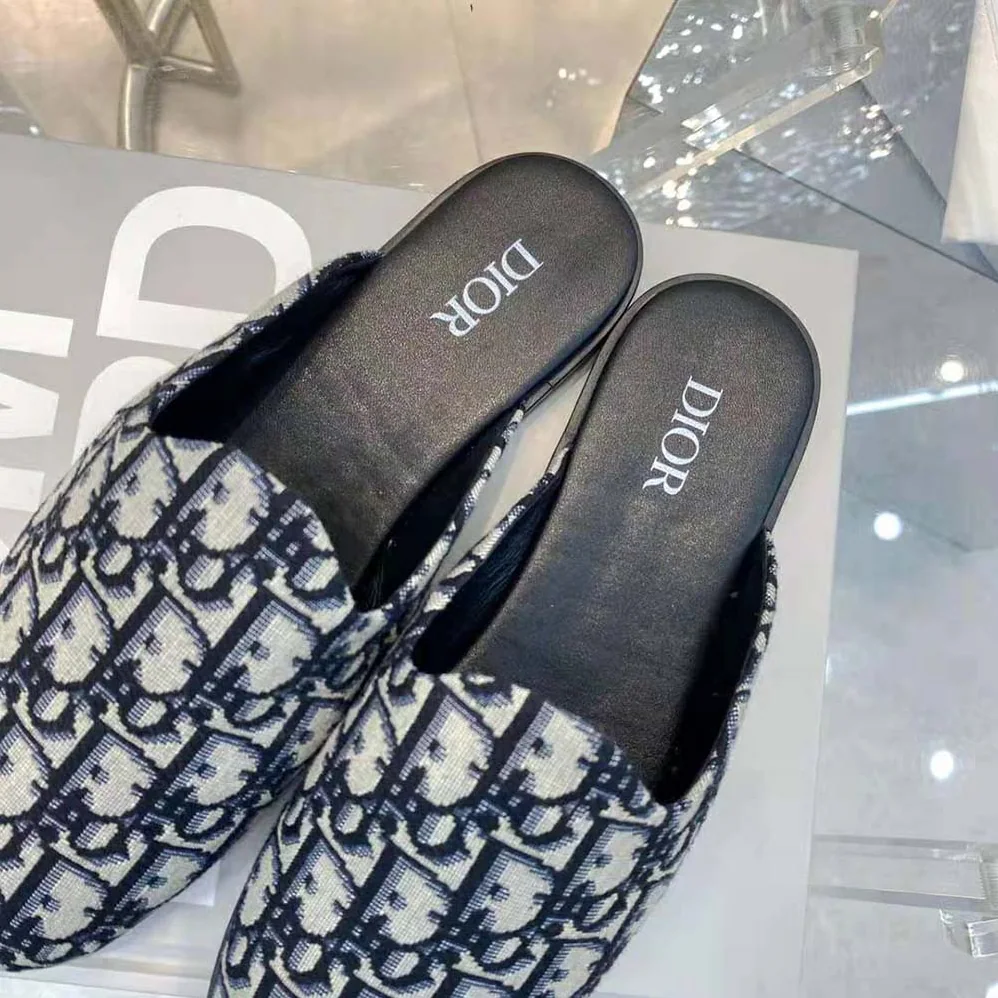 Dior Indior Mule Beige and Black Dior Oblique Jacquard for Men Dior Indior Mule Beige and Black Dior Oblique Jacquard for Men