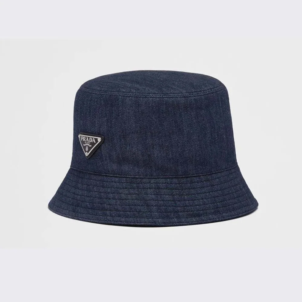 Prada Denim Bucket Hat for Women in Navy Prada Denim Bucket Hat for Women in Navy