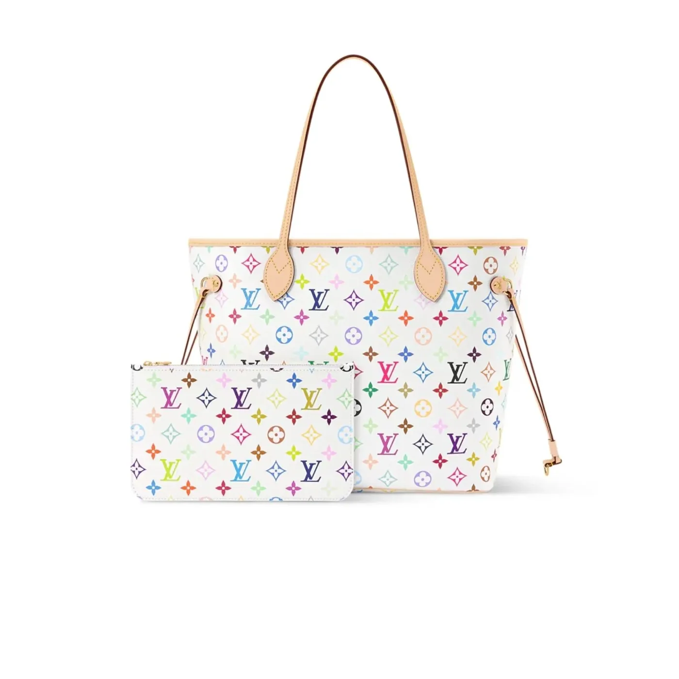 Louis Vuitton LV x TM Neverfull MM Tote Bag in Multicolor Gold Hardware