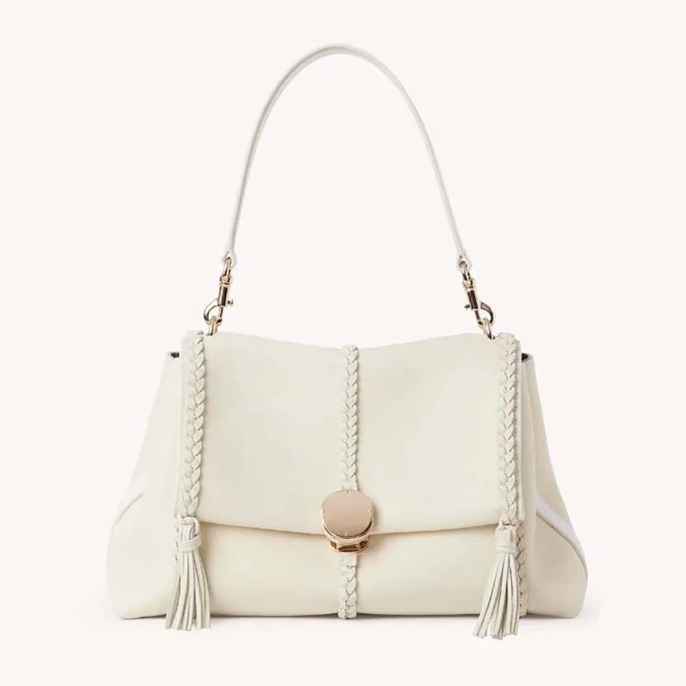 Chloe Penelope Medium Soft Shoulder Bag for Women in White