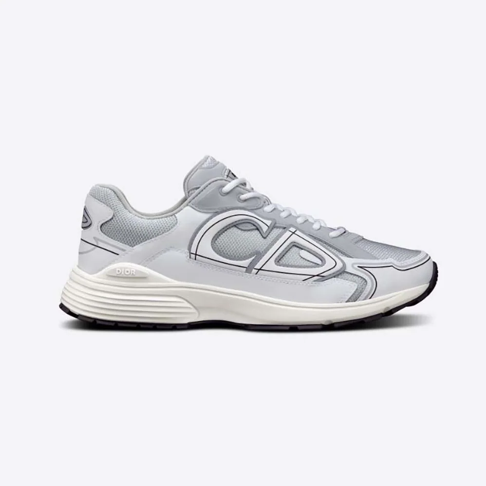 Dior B30 Sneaker Gray Mesh and White Technical Fabric for Men