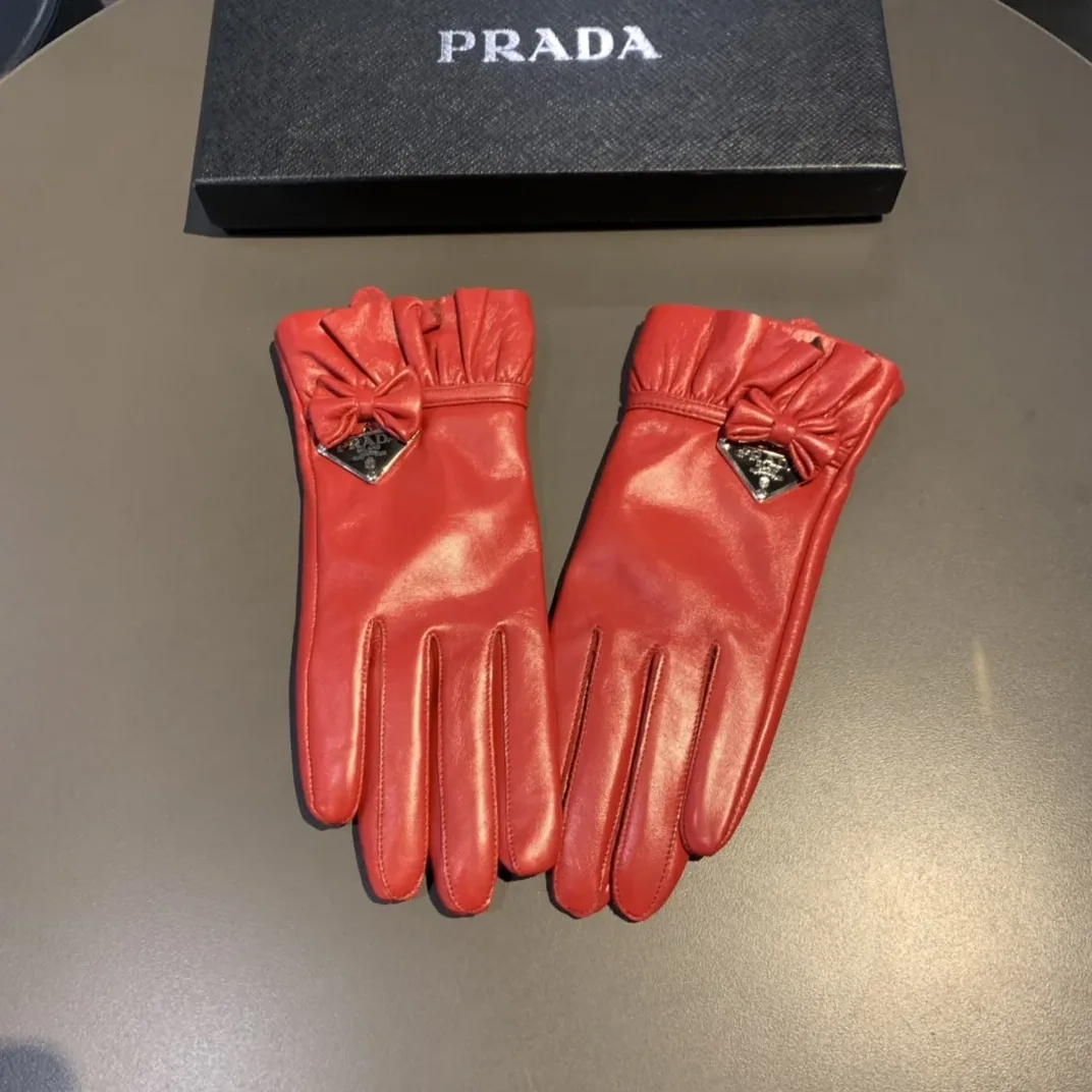 Prada Nappa Gloves In Red Prada Nappa Gloves In Red
