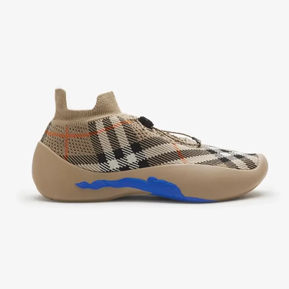 Burberry Check Knit Neptune Sneakers for Unisex in Sandy