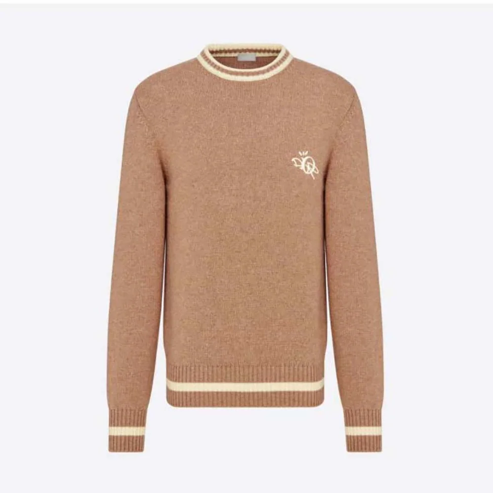 Dior Cactus Jack Dior Sweater Coffee Brown Cashmere Jersey for Men