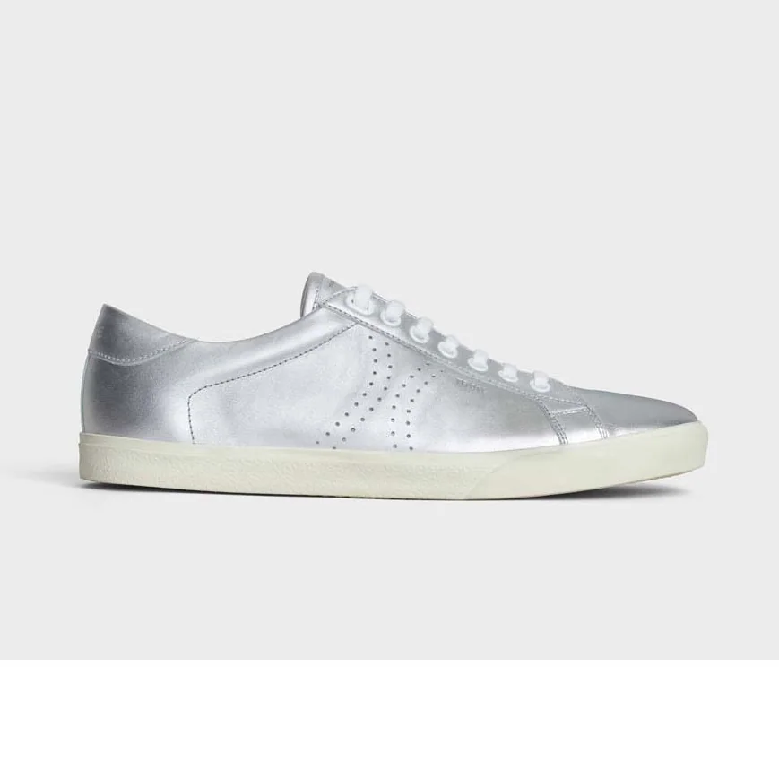 Celine Celine Triomphe Low Lace Up Sneaker Calfskin for Women in Silver