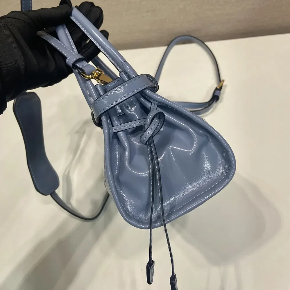 Prada Bonnie Leather Mini Handbag for Women in Light Blue