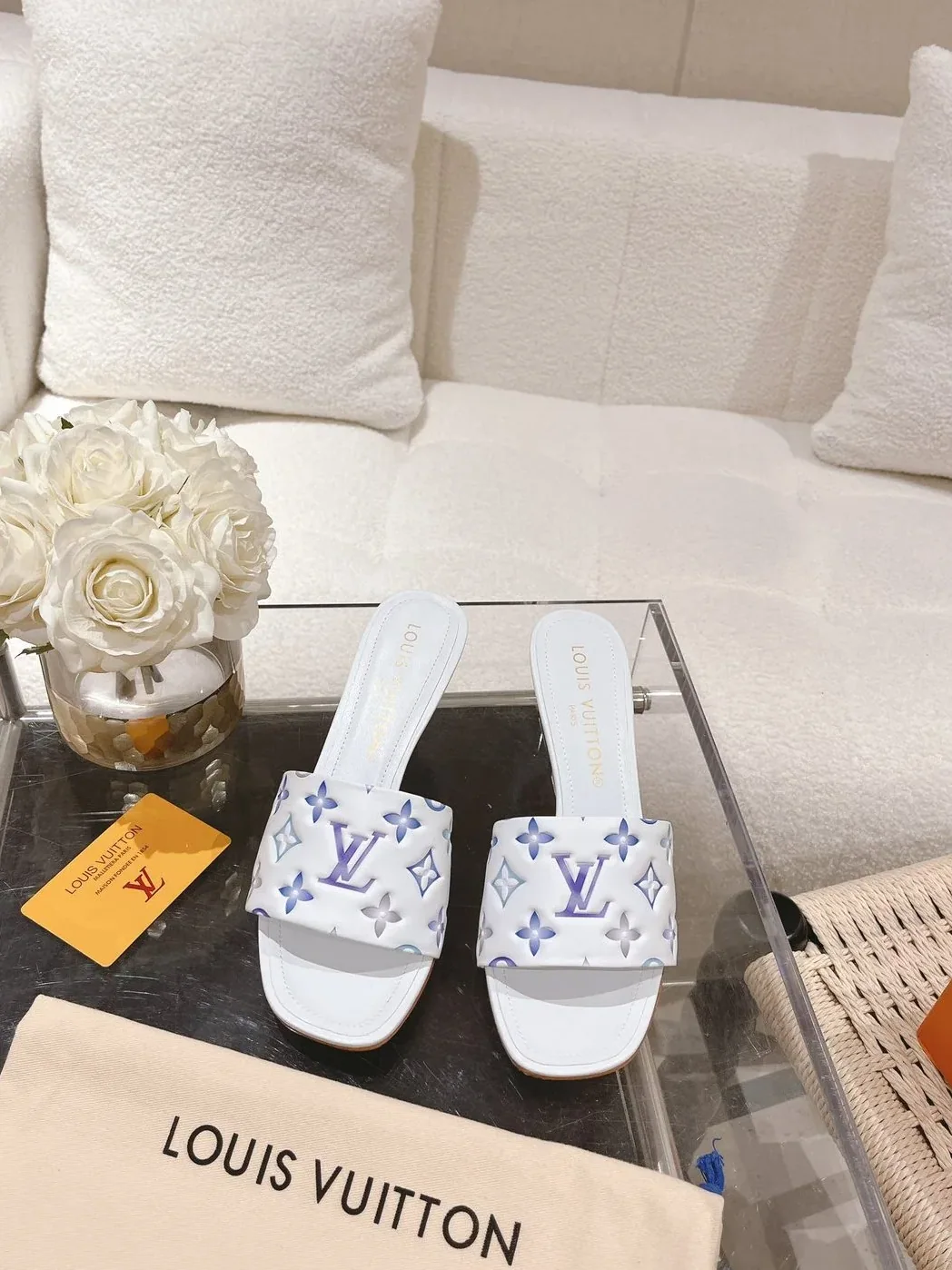 Louis Vuitton Revival Mule White Louis Vuitton Revival Mule White