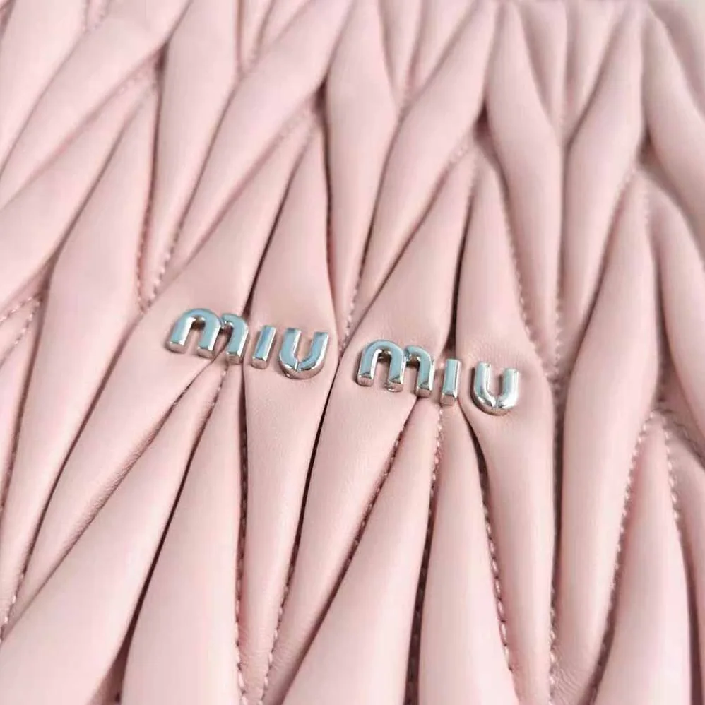 Miu Miu Large Matelasse Nappa Leather Shoulder Bag for Women in Pink