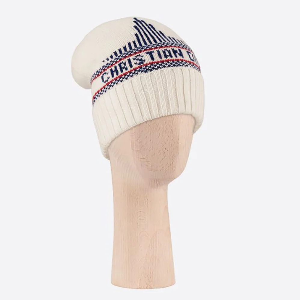 Dior Dioralps Beanie White Three for Women in Tone Wool and Cashmere Dior Dioralps Beanie White Three for Women in Tone Wool and Cashmere