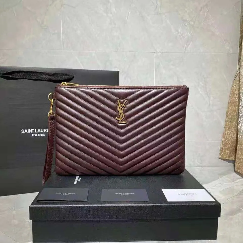 Saint Laurent YSL Monogram Tablet Pouch in Matelasse Leather for Women Saint Laurent YSL Monogram Tablet Pouch in Matelasse Leather for Women