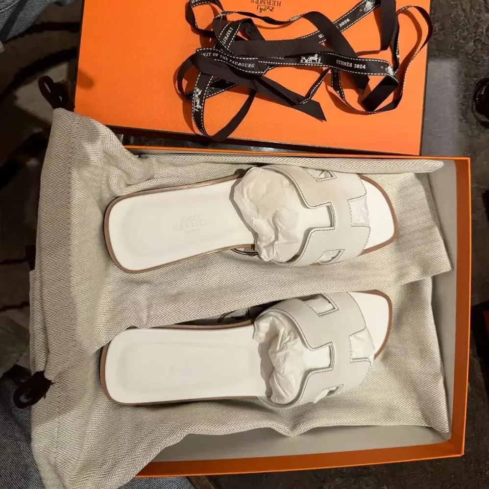 Hermes Oran Sandal for Women in White Hermes Oran Sandal for Women in White