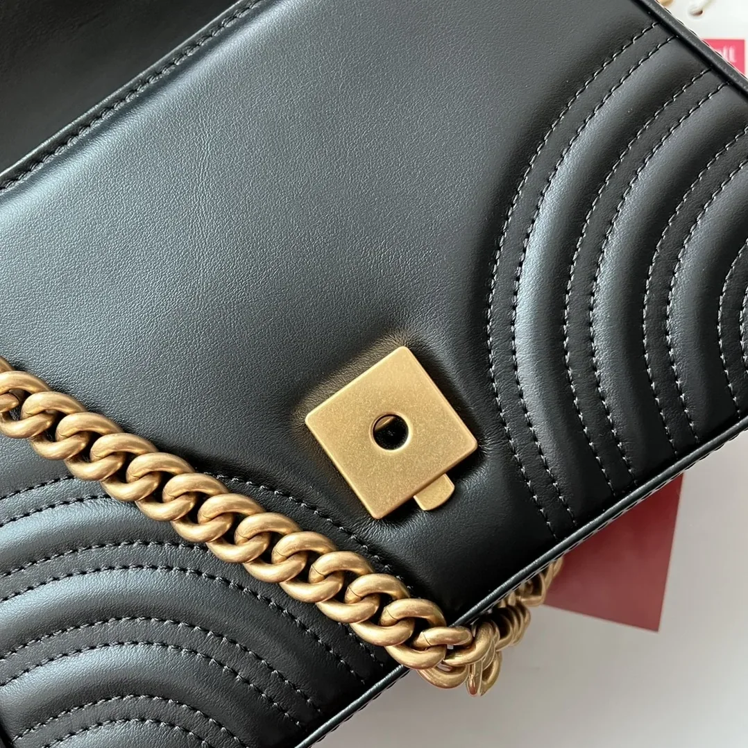 Gucci GG Marmont Mini Top Handle Bag Black