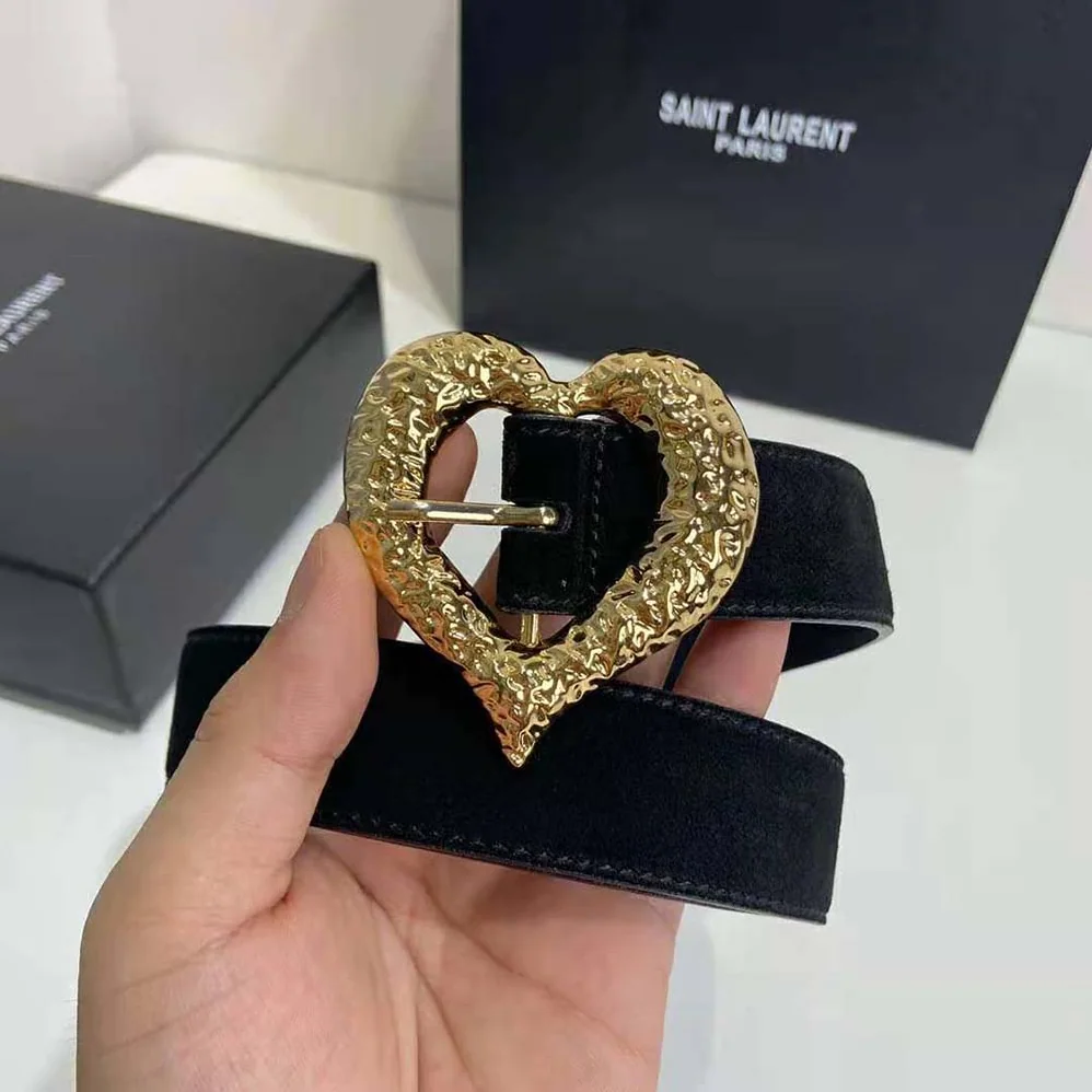 Saint Laurent YSL Heart Belt in Lambskin for Women Saint Laurent YSL Heart Belt in Lambskin for Women