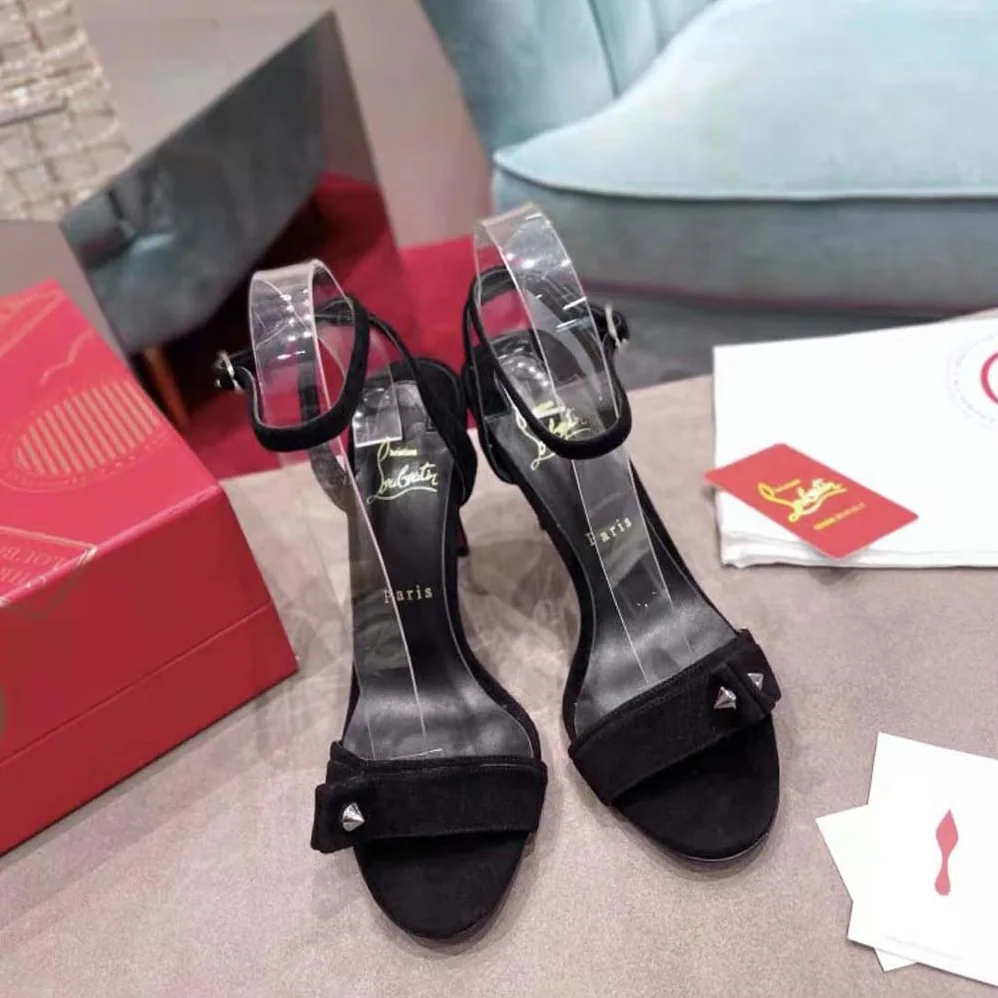 Christian Louboutin Umberta 100 mm in Suede Calfskin for Women in Black Christian Louboutin Umberta 100 mm in Suede Calfskin for Women in Black