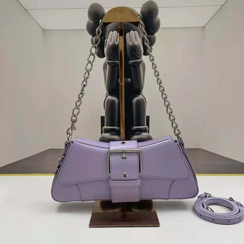 Balenciaga Lindsay Small Shoulder Bag With Strap in Light Purple Shiny Smooth Calfskin for Women Balenciaga Lindsay Small Shoulder Bag With Strap in Light Purple Shiny Smooth Calfskin for Women