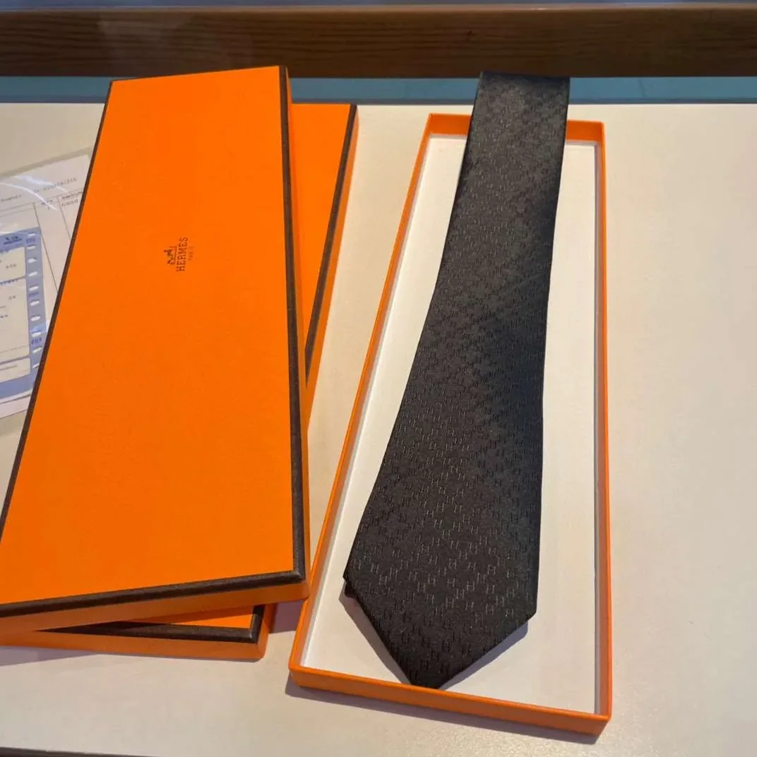 Hermes Faconnee H Tie Black Hermes Faconnee H Tie Black