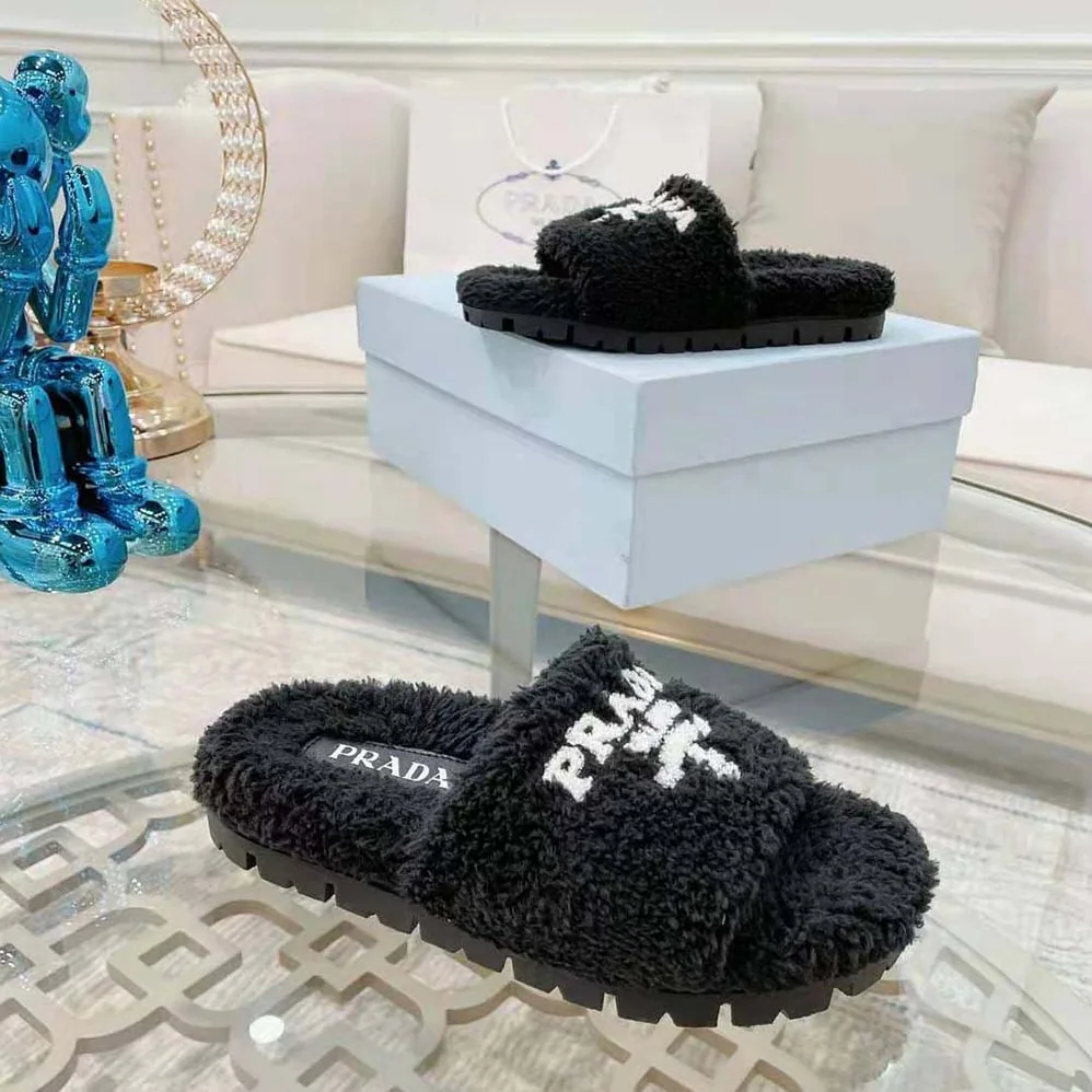 Prada Terry Cloth Slides for Women in Black Prada Terry Cloth Slides for Women in Black