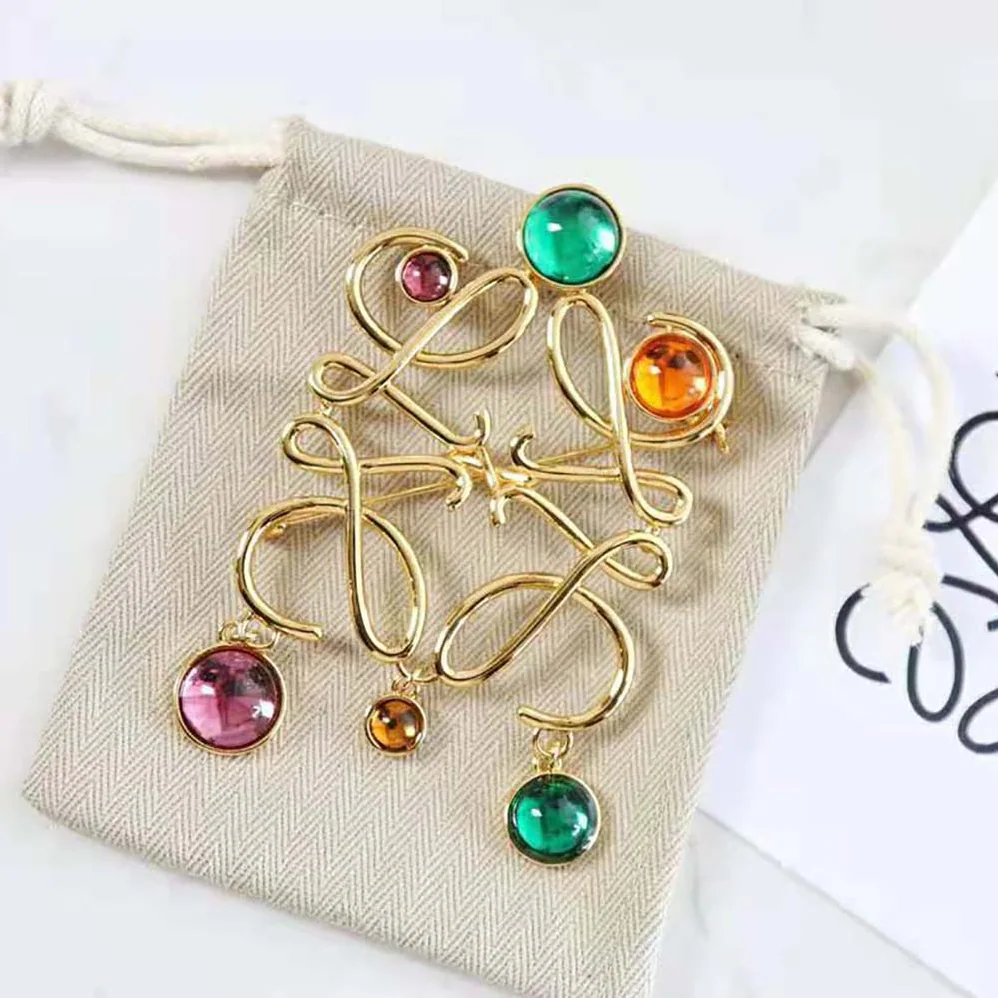 Loewe Small Anagram Brooch in Metal for Women