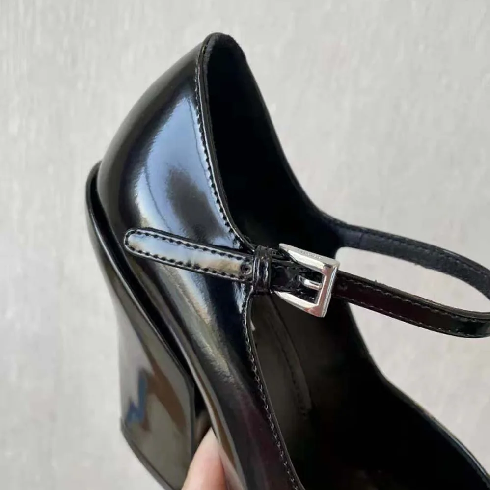 Prada Brushed Leather Pumps for Women in Black