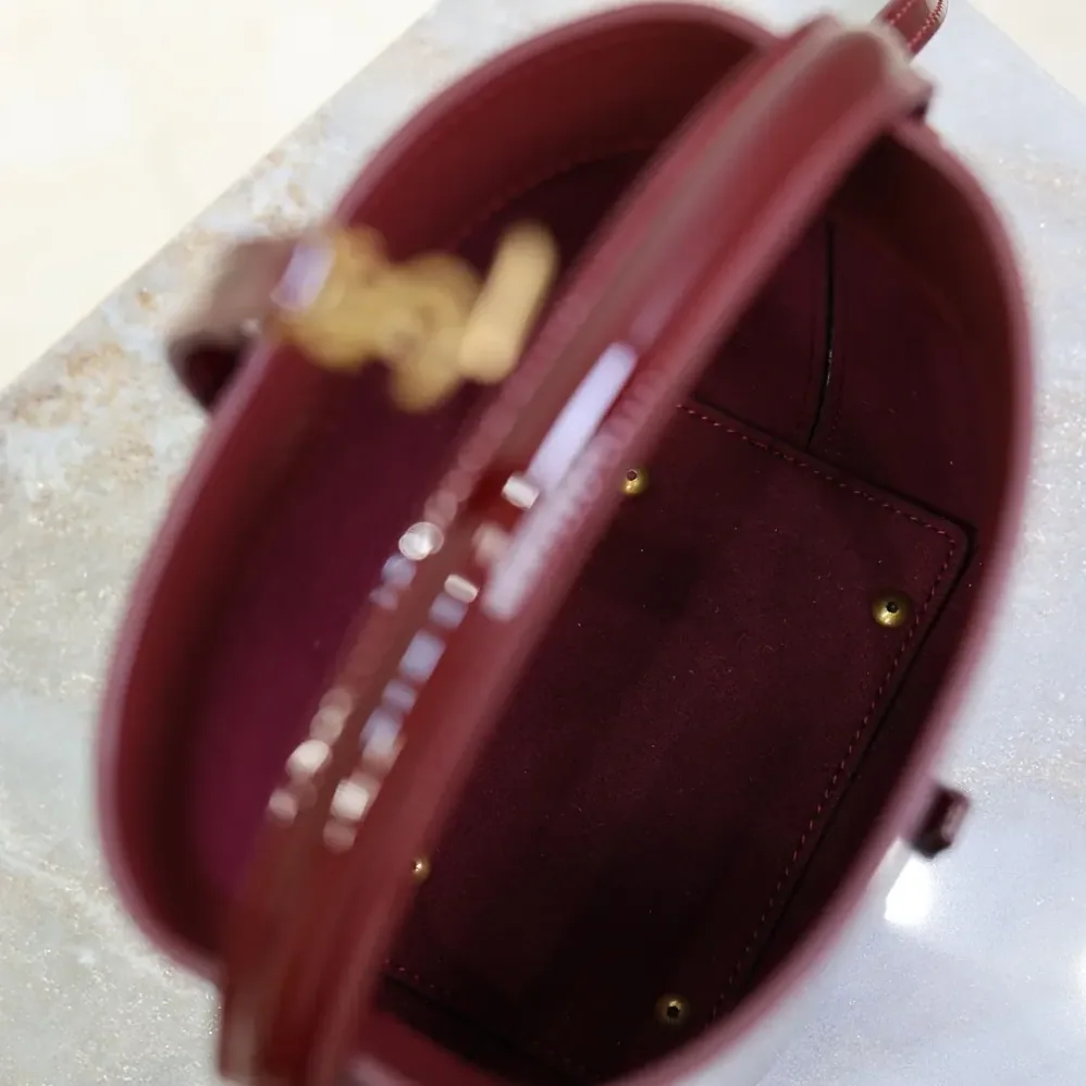 Saint Laurent YSL Le 37 Mini In Patent Leather for Women in Maroon