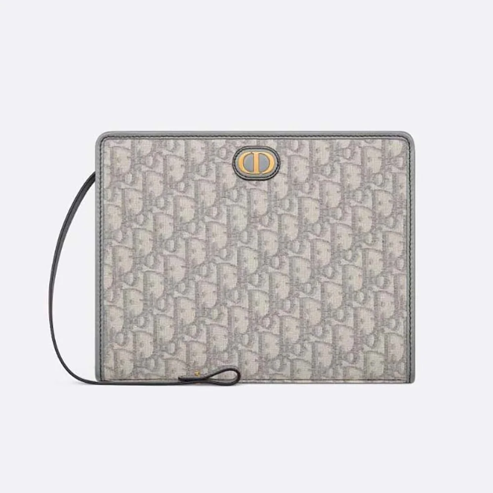 Dior Medium 30 Montaigne Pouch Gray Dior Oblique Jacquard for Women Dior Medium 30 Montaigne Pouch Gray Dior Oblique Jacquard for Women