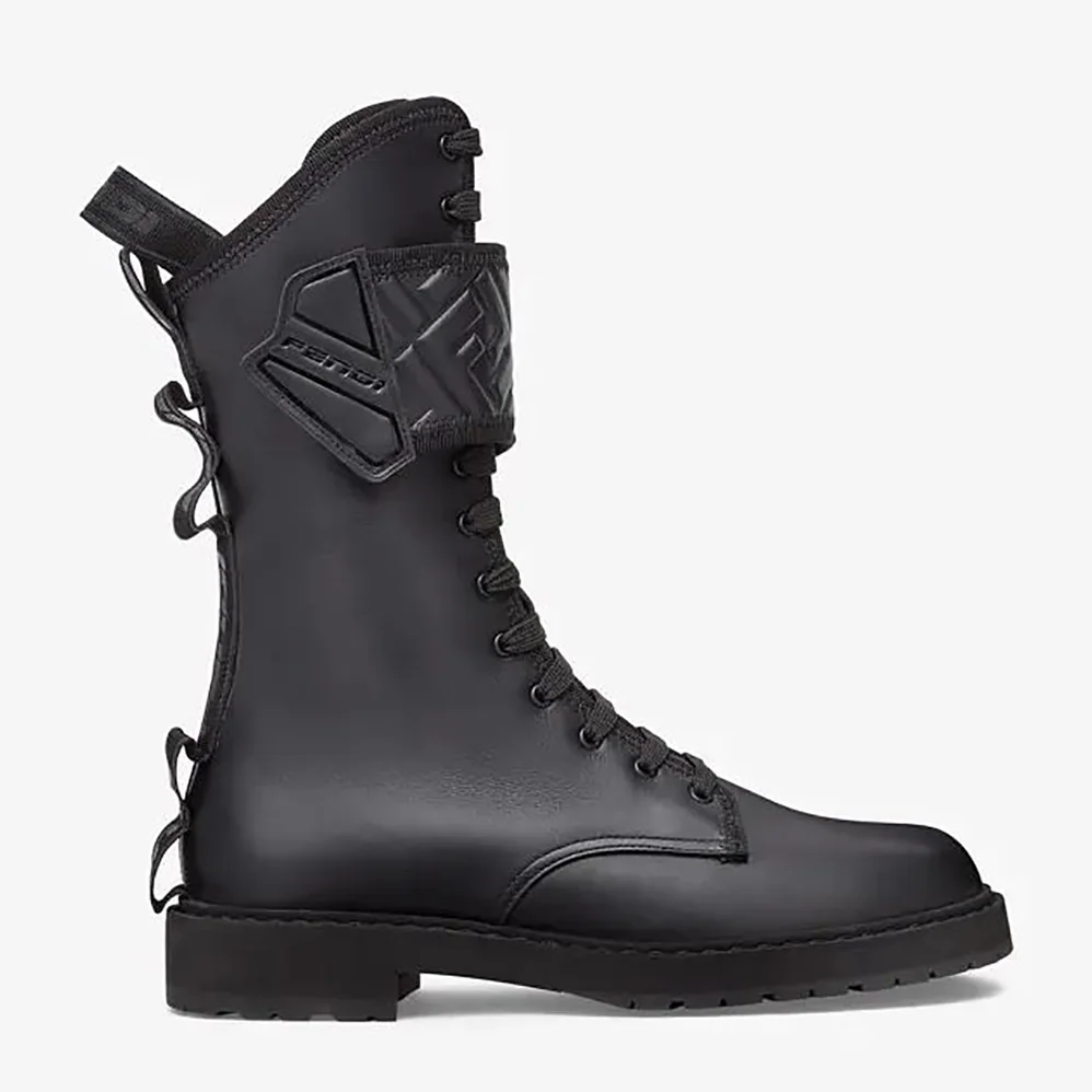 Fendi Black Leather Biker Boots for Women Fendi Black Leather Biker Boots for Women