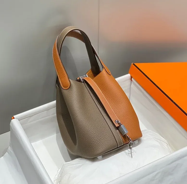 Hermes Picotin Lock 18 Bag Grey in Brown / Hermes Picotin Lock 18 Bag Grey in Brown /