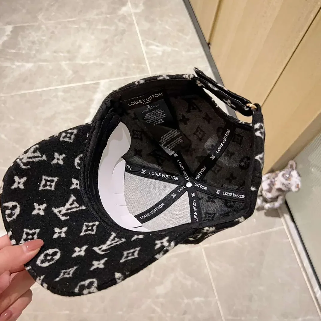 Louis Vuitton Monogram Pattern Cap Black Louis Vuitton Monogram Pattern Cap Black
