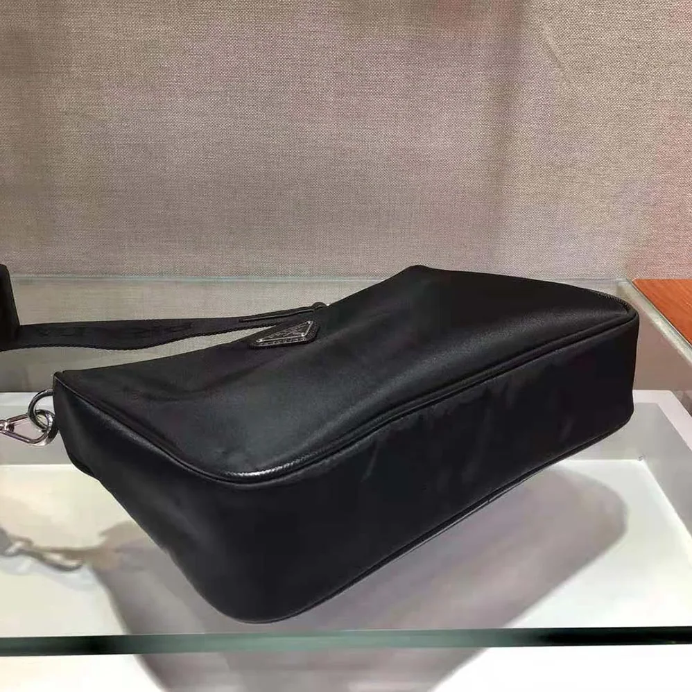 Prada Nylon and Saffiano Leather Bag with Strap for Men in Black Prada Nylon and Saffiano Leather Bag with Strap for Men in Black