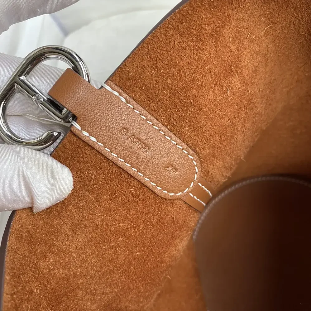Hermes In the Loop 18 Handbag Clemence Leather for Women in Brown/Silver