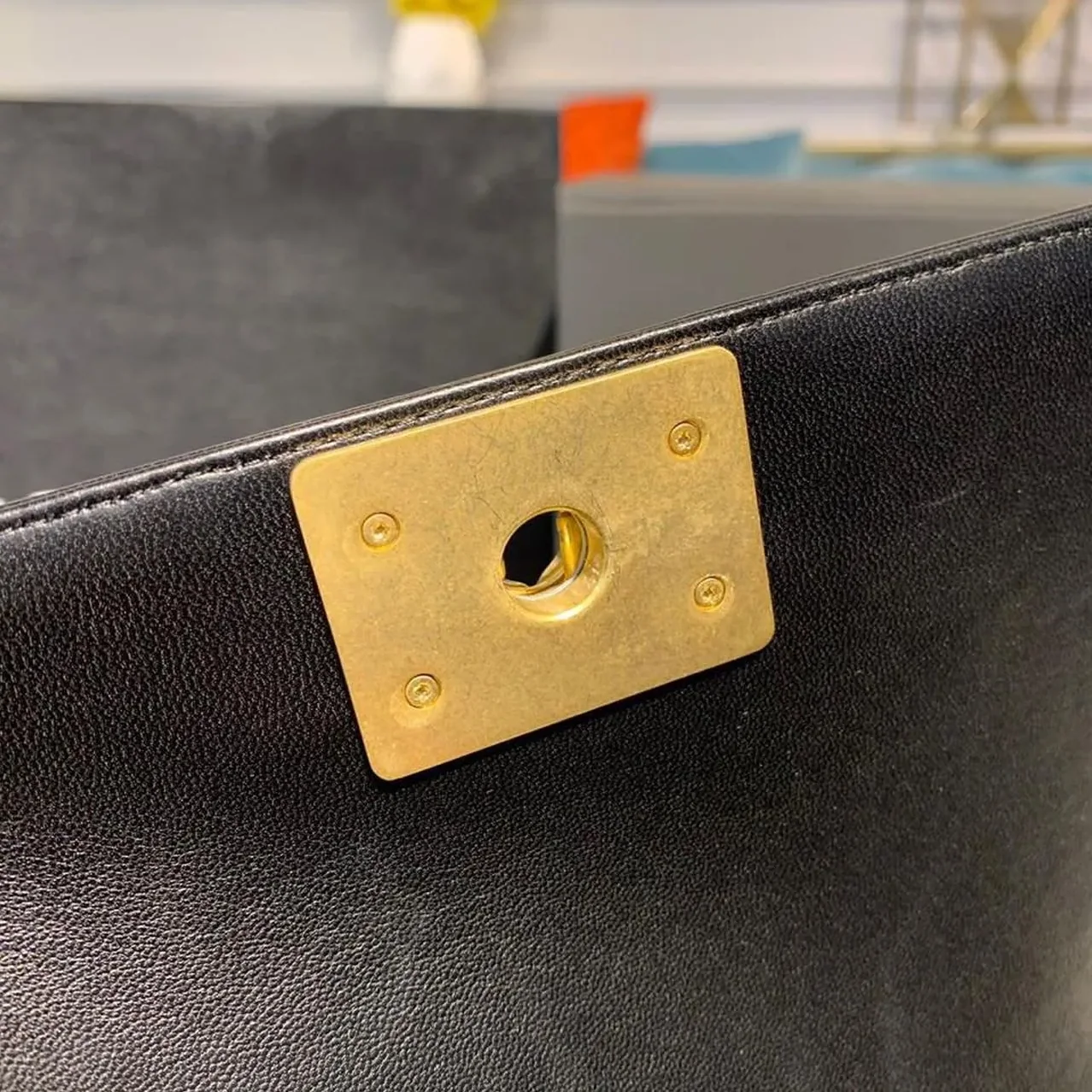 Chanel Boy Medium Crossbody Bag in Black Gold Hardware