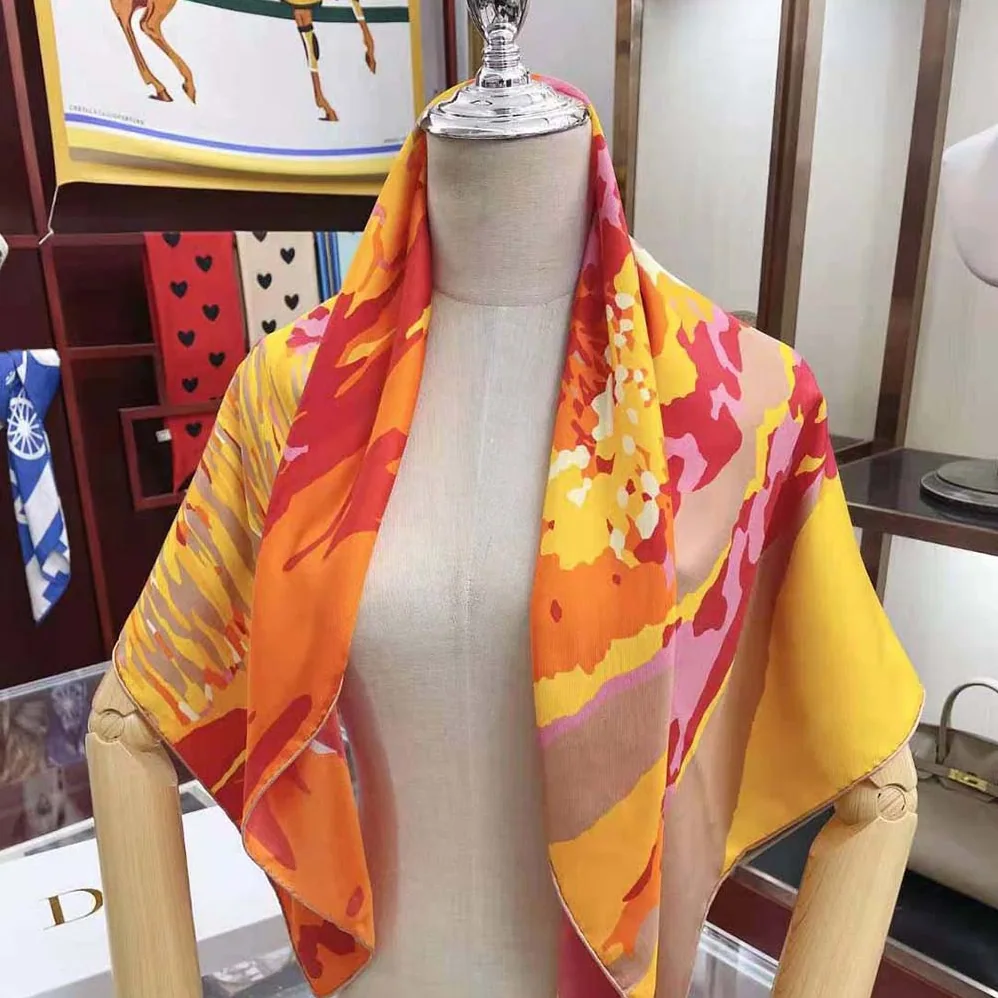 Dior D-Wood Square Scarf Multicolor Silk Twill for Women Dior D-Wood Square Scarf Multicolor Silk Twill for Women