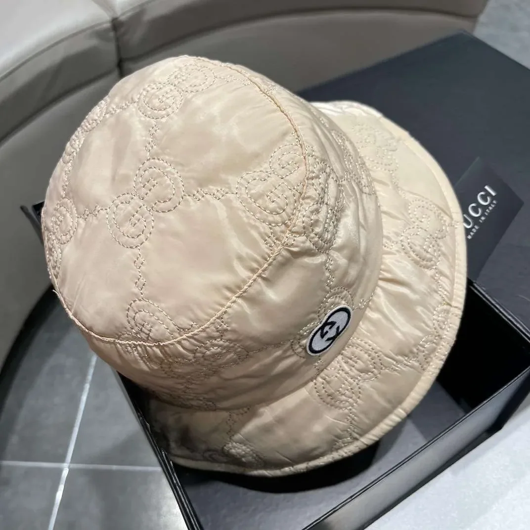 Gucci Quilted Bucket Hat Cream Gucci Quilted Bucket Hat Cream