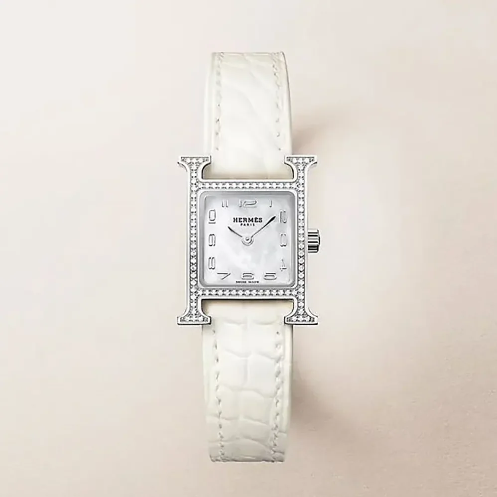 Hermes Heure H Watch Small Model 25 mm for Women in Silver Hermes Heure H Watch Small Model 25 mm for Women in Silver