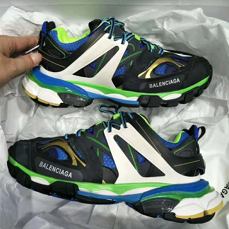 Balenciaga Shoes Track Trainers in Black Mesh and Nylon for Men in Green Balenciaga Shoes Track Trainers in Black Mesh and Nylon for Men in Green