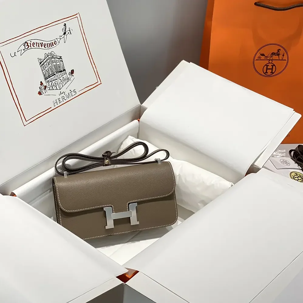 Hermes Constance Elan Epsom Silver for Women in Gray