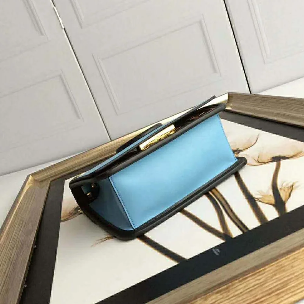 Fendi Kan I F Small Pale Blue Leather Mini Bag for Women