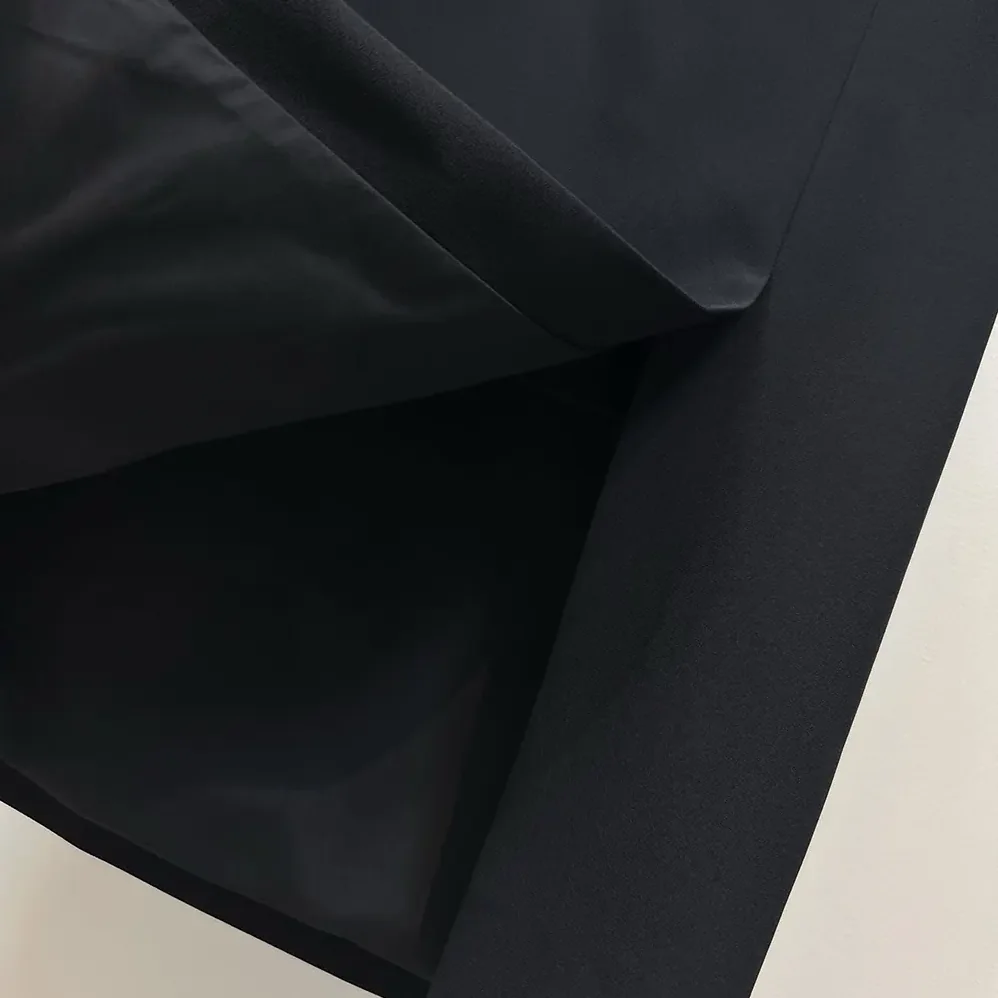 Dior Mid-Length Straight Skirt Black Virgin Wool and Silk Grain de Poudre for Women