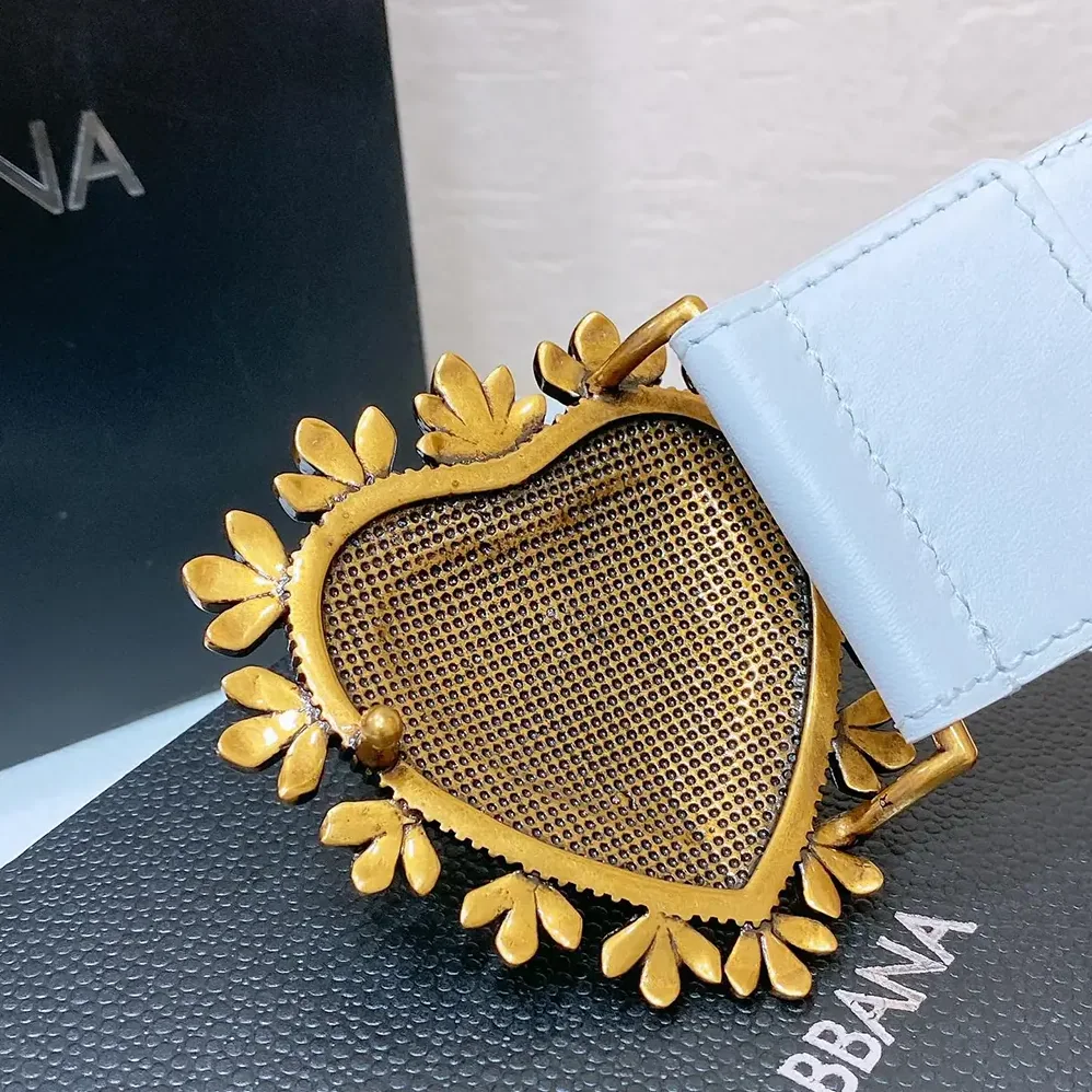 Dolce Gabbana D&G Leather Devotion Belt for Women in White