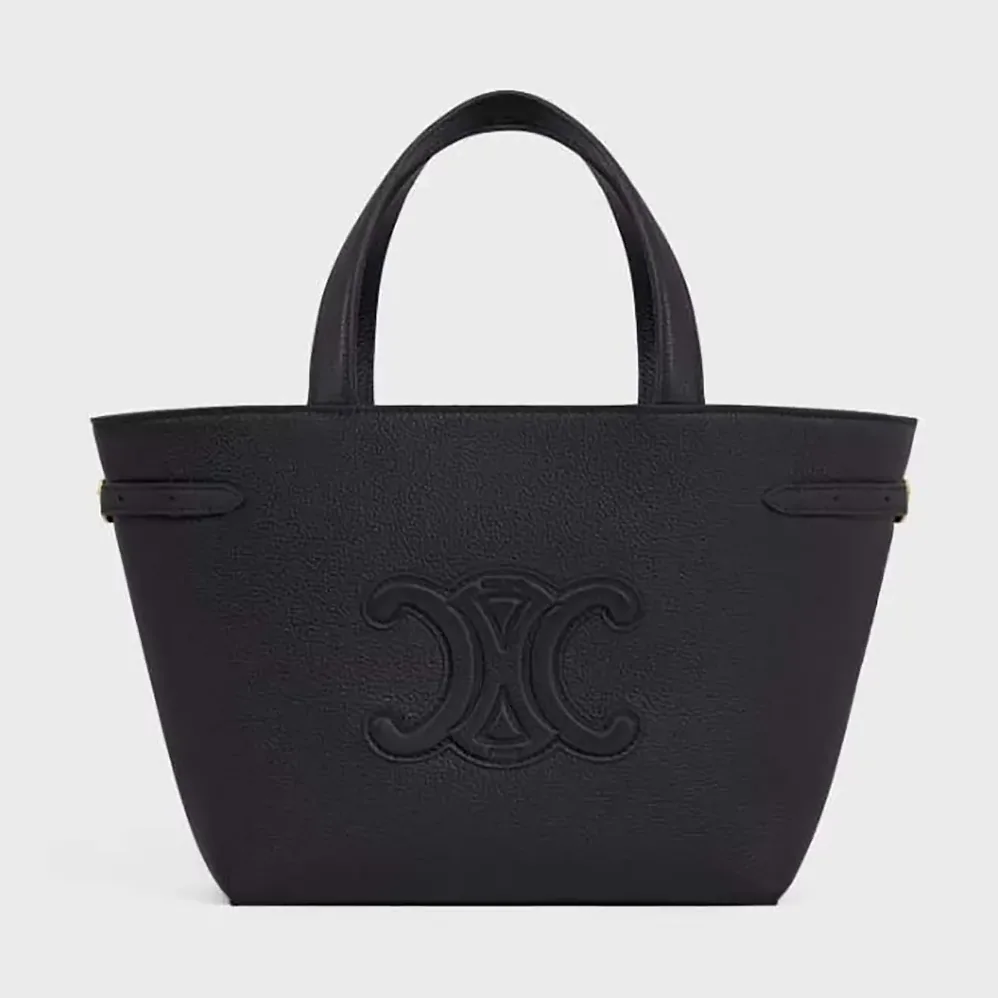 Celine Mini Cabas Anais Cuir Triomphe in Grained Calfskin for Unisex in Black