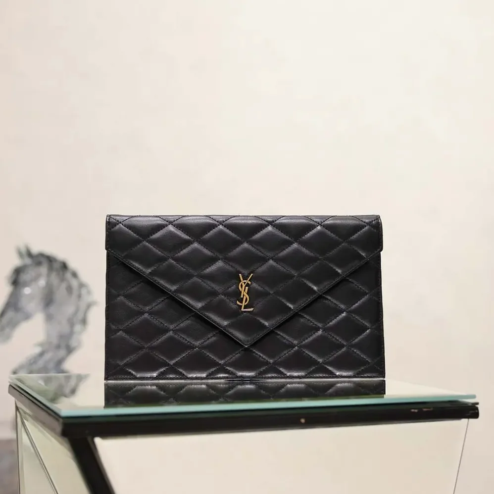 Saint Laurent YSL Paris Pouch In Lambskin Black for Women Saint Laurent YSL Paris Pouch In Lambskin Black for Women