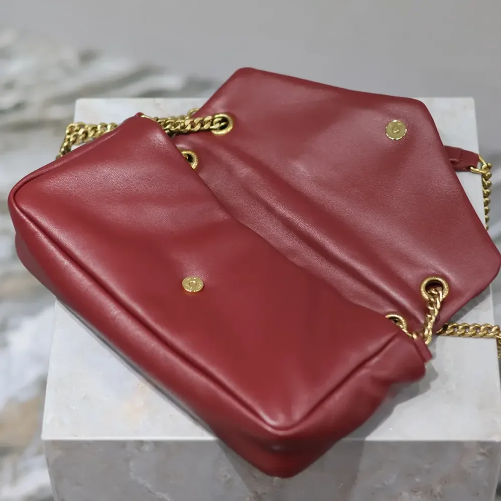 Saint Laurent YSL Calypso Small in Shiny Leather for Women in Maroon