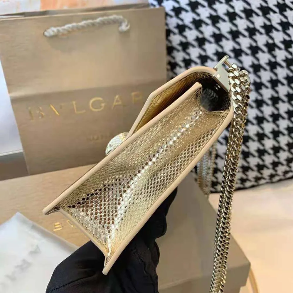 Bvlgari Serpenti Forever Shoulder Bag in Karung Leather for Women in Beige Bvlgari Serpenti Forever Shoulder Bag in Karung Leather for Women in Beige