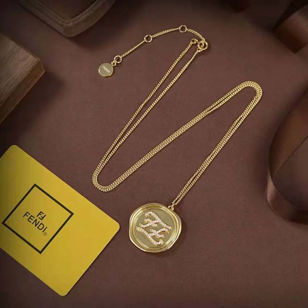 Fendi Karligraphy Gold for Women in Colored Necklace Fendi Karligraphy Gold for Women in Colored Necklace