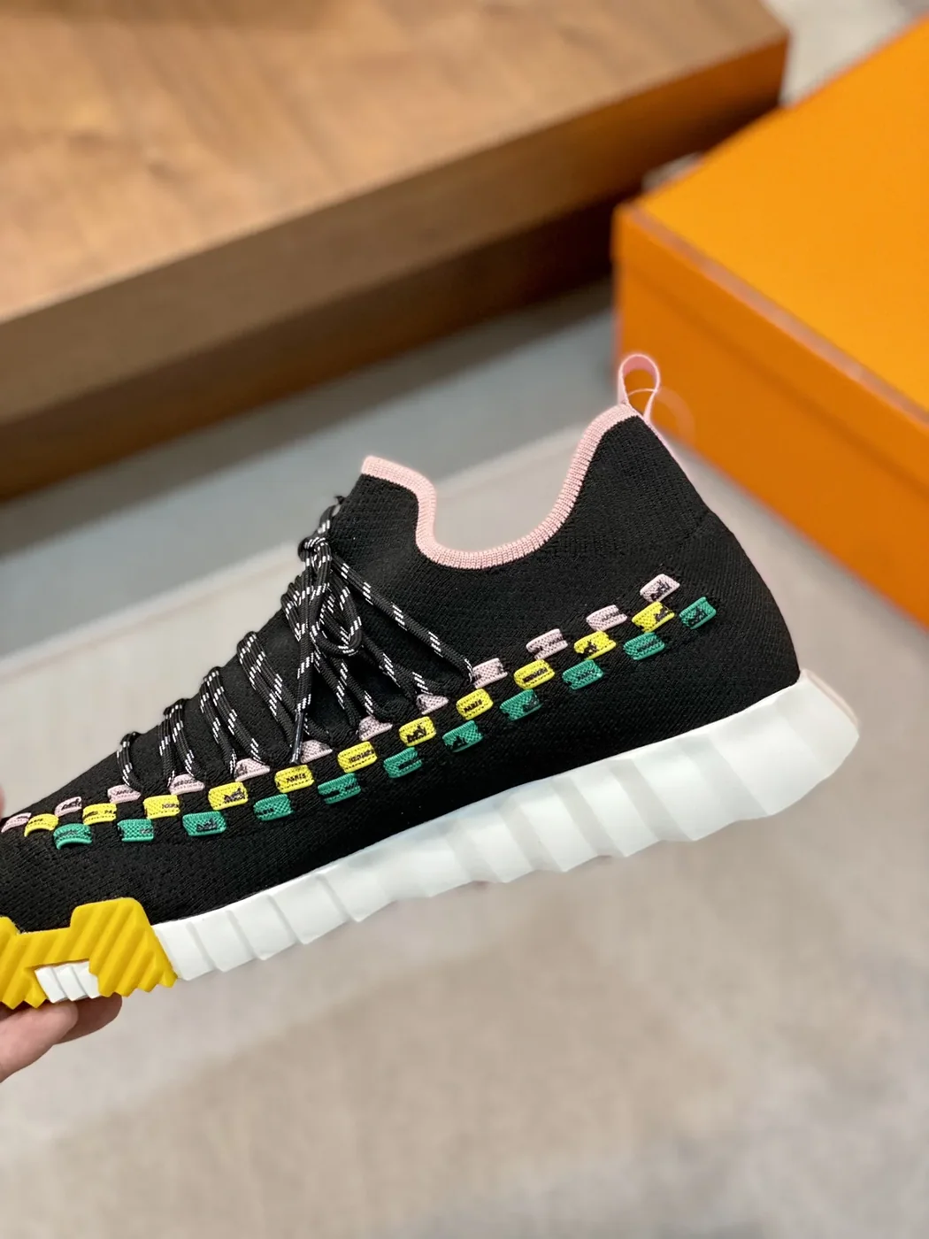 Hermes Sneakers Flex Black And Pink Hermes Sneakers Flex Black And Pink