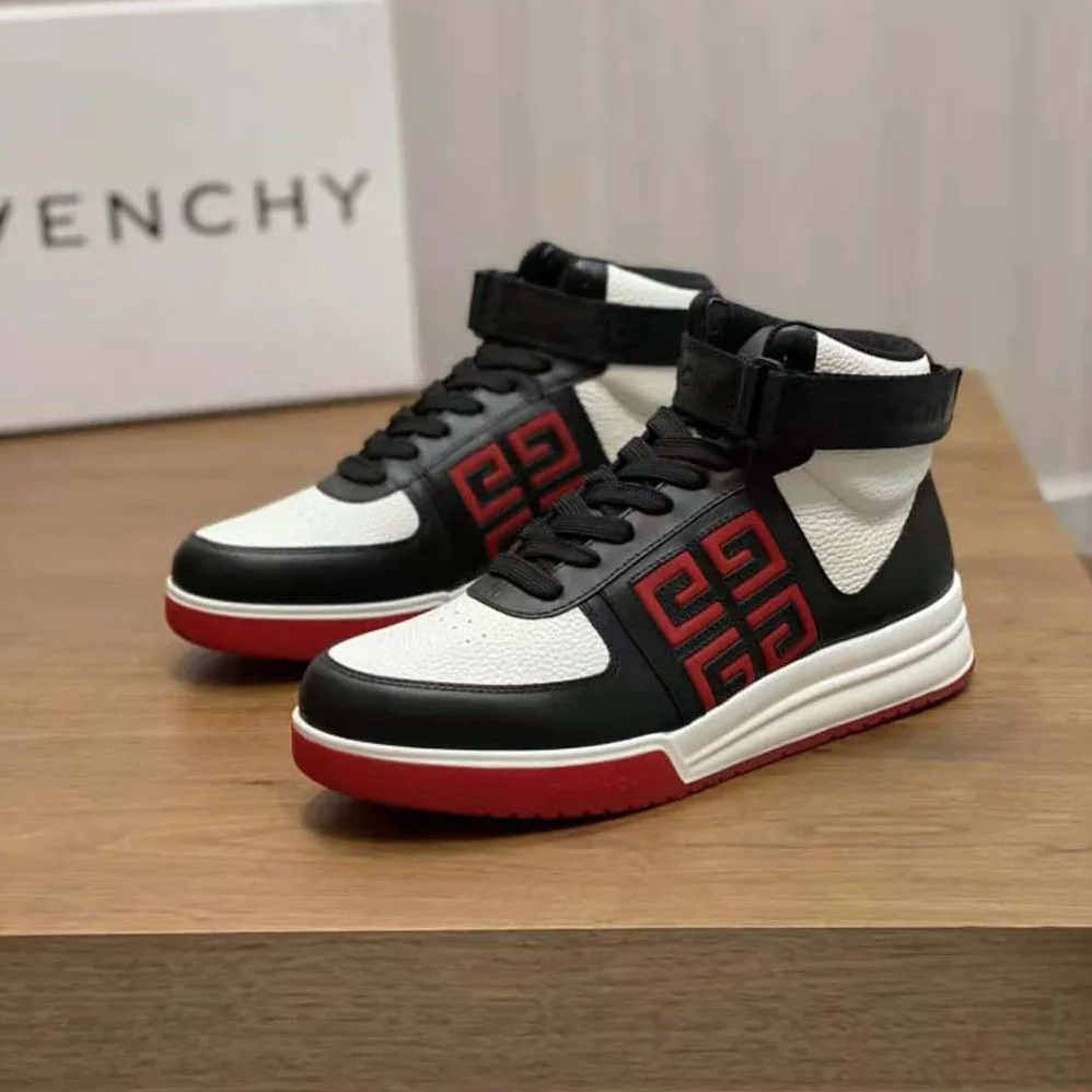 Givenchy G4 High Top Sneakers in Leather for Men in Black/White/Red