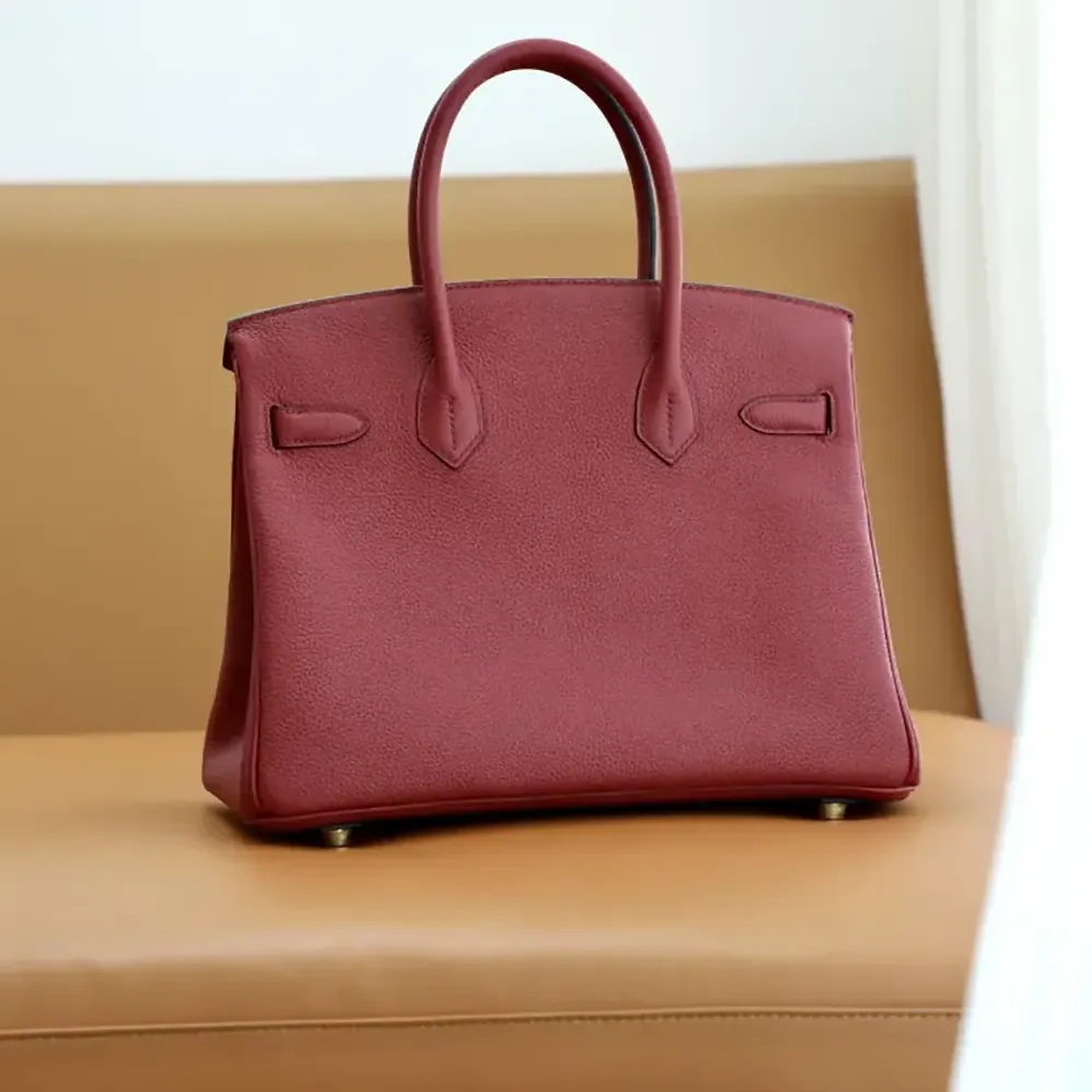 Hermes Birkin 30 Bag in Epsom Leather with Gold Hardware in Red/Gold