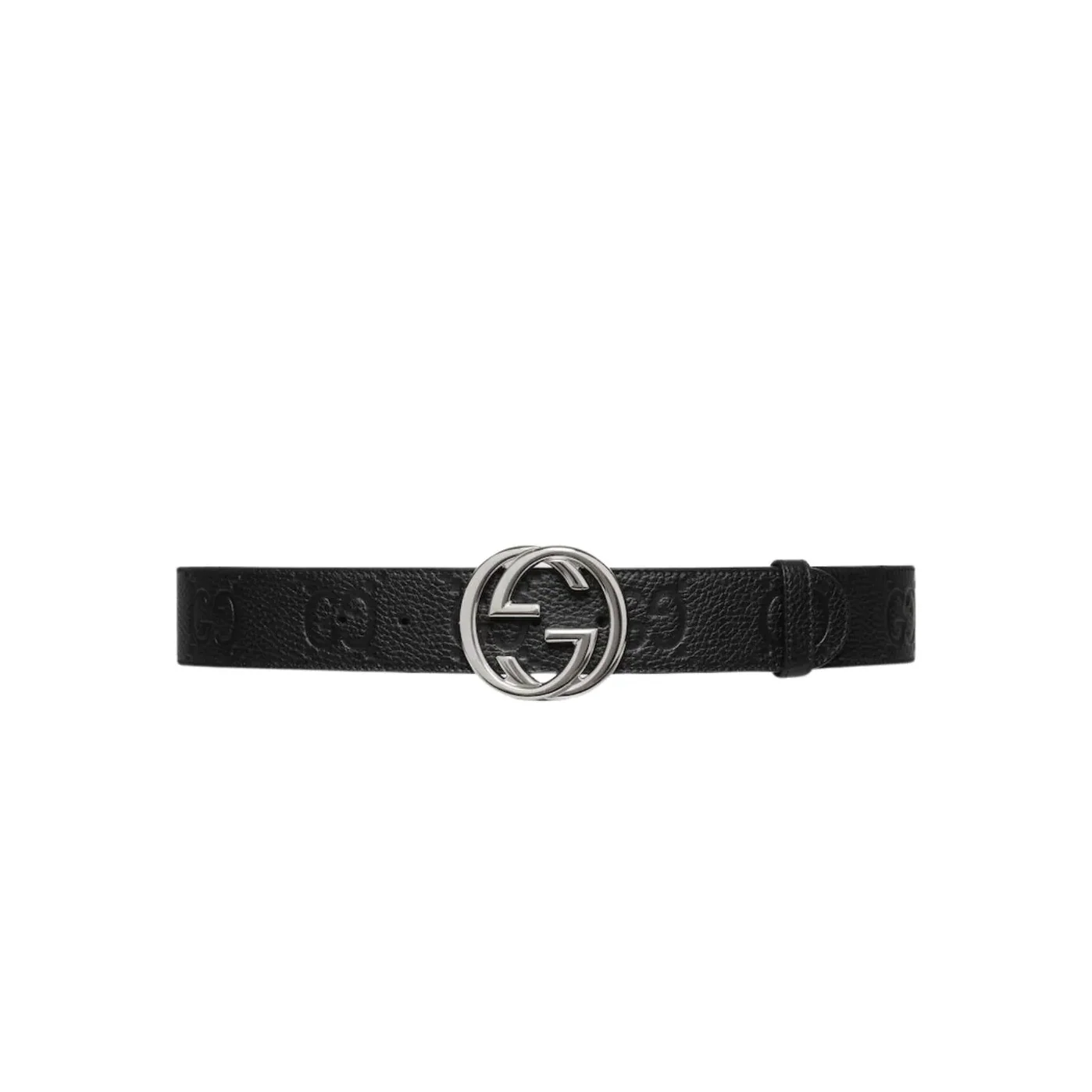 Gucci Wide Belt With Interlocking G Buckle Black